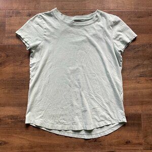 Madewell Whisper Cotton Crewneck Tee Shirt | Size XS | Pale Green | Excellent